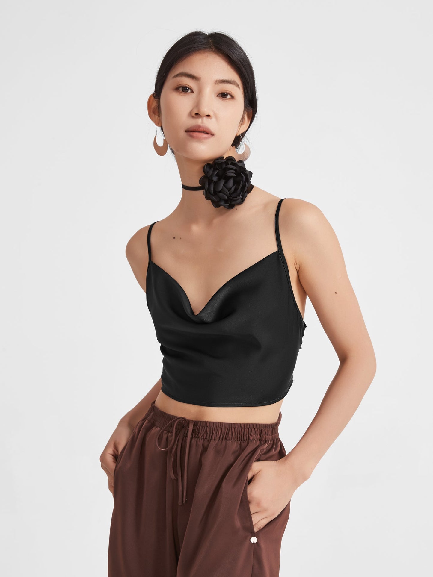 Eden Top, Cropped | Upgraded 140g Satin