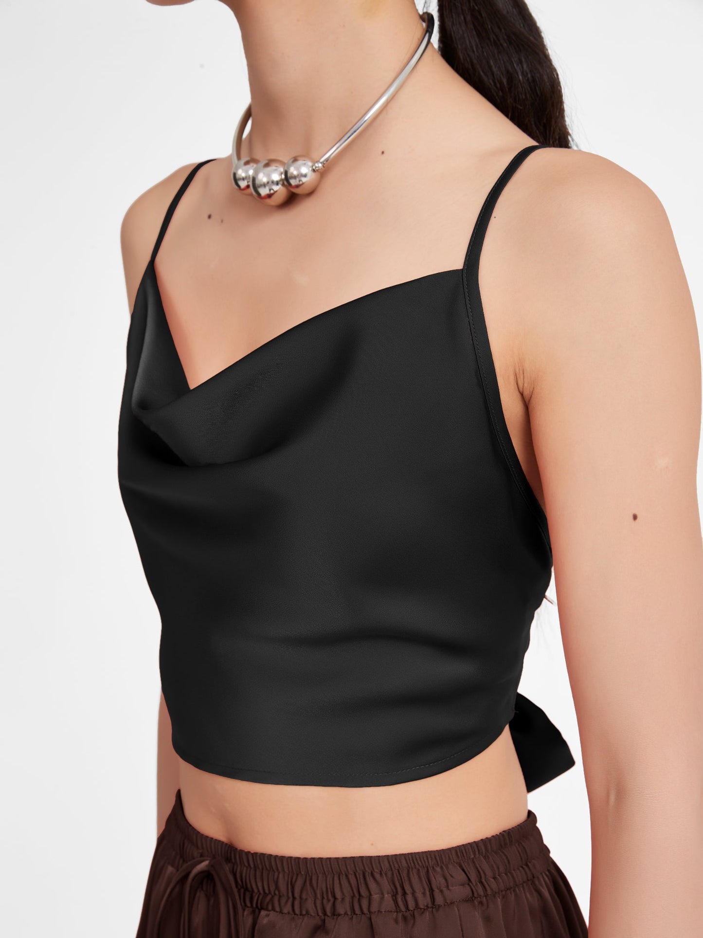 Eden Top, Cropped | Upgraded 140g Satin